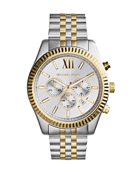 michael kors watches lexington two tone chronograph watch|Michael Kors lexington chronograph watch.